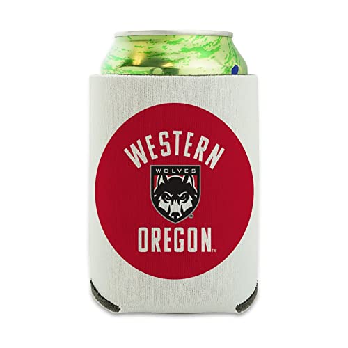 Western Oregon University Wolves Logo Can Cooler - Drink Sleeve Hugger Collapsible Insulator - Beverage Insulated Holder