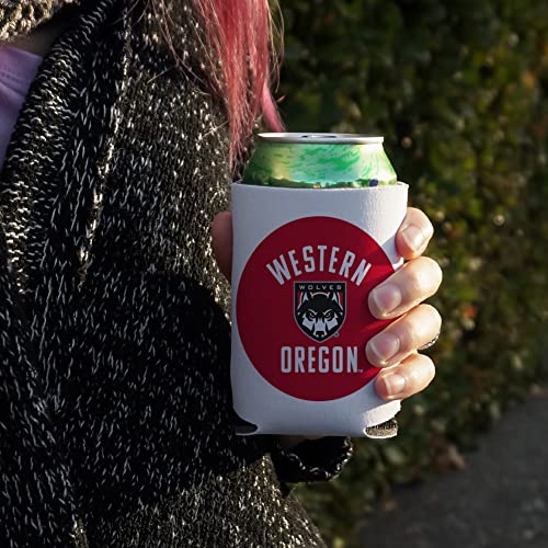 Western Oregon University Wolves Logo Can Cooler - Drink Sleeve Hugger Collapsible Insulator - Beverage Insulated Holder