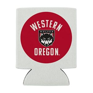 Western Oregon University Wolves Logo Can Cooler - Drink Sleeve Hugger Collapsible Insulator - Beverage Insulated Holder