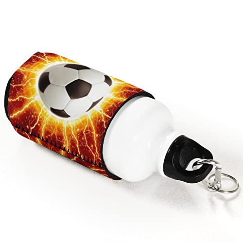 Can Cooler Sleeves Coozies for Cans And Bottles Insulators Soccer Ball Bright Lightnings Print PVC Elastic Reusable