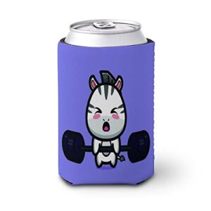 can cooler sleeves coozies for cans and bottles insulators cute zebra lifting barbell print pvc elastic reusable