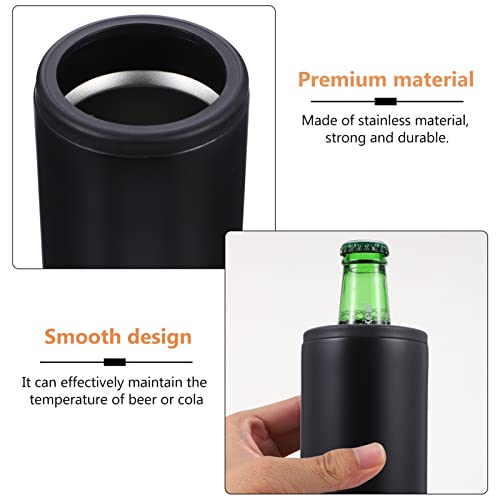 Cabilock 1pc Vacuum Insulation Tank Can Cooler Insulated Can Cooler for Soda Beer Cooling Bucket Metal Cooler Beverage Insulator Vacuum Cup Flask Stainless Steel Ice Bucket Slender Child