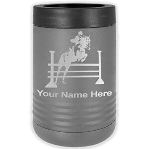 lasergram double wall insulated beverage can holder, horse hurdles, personalized engraving included (standard can, gray)