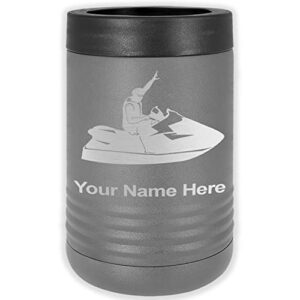 lasergram double wall insulated beverage can holder, personal watercraft, personalized engraving included (standard can, gray)