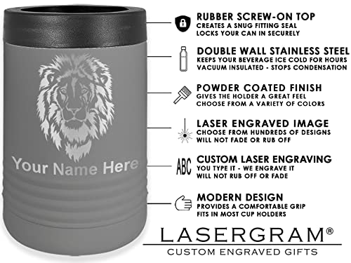 LaserGram Double Wall Insulated Beverage Can Holder, Personal Watercraft, Personalized Engraving Included (Standard Can, Gray)
