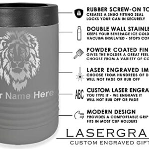 LaserGram Double Wall Insulated Beverage Can Holder, Fighter Jet 2, Personalized Engraving Included (Standard Can, Gray)