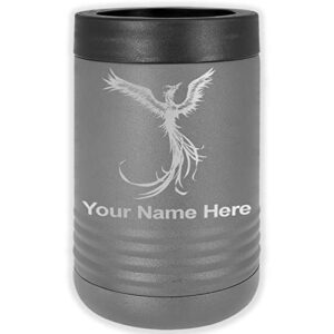 lasergram double wall insulated beverage can holder, phoenix, personalized engraving included (standard can, gray)