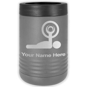 lasergram double wall insulated beverage can holder, para powerlifting, personalized engraving included (standard can, gray)