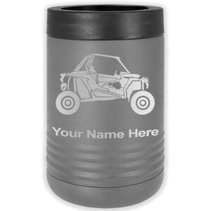 lasergram double wall insulated beverage can holder, off road racer, personalized engraving included (standard can, gray)