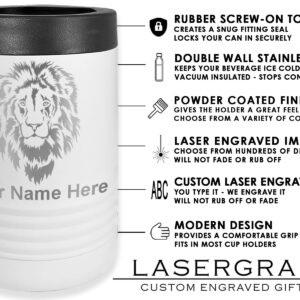 LaserGram Double Wall Insulated Beverage Can Holder, Tennis Rackets, Personalized Engraving Included (Standard Can, White)