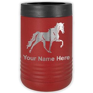 lasergram double wall insulated beverage can holder, horse, personalized engraving included (standard can, maroon)