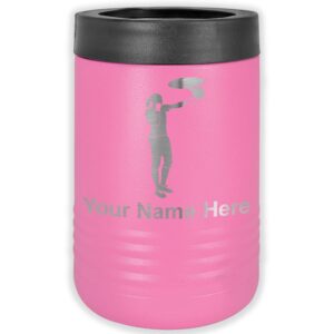 lasergram double wall insulated beverage can holder, boxer woman, personalized engraving included (standard can, pink)