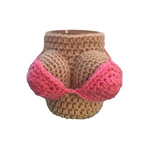 insulated can cooler, crochet is naughty, suitable for beer bottles, sodas, sexy bikini tops
