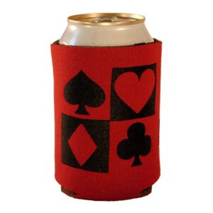 10 pack of poker card can covers/insulators - casino night bottle covers - gambling coozie sleeve