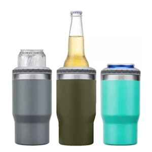 14oz Can Bottle Insulated Holder, 304 Stainless Steel Insulated Can Cooler for Outdoor Drinking Car (OD Green)