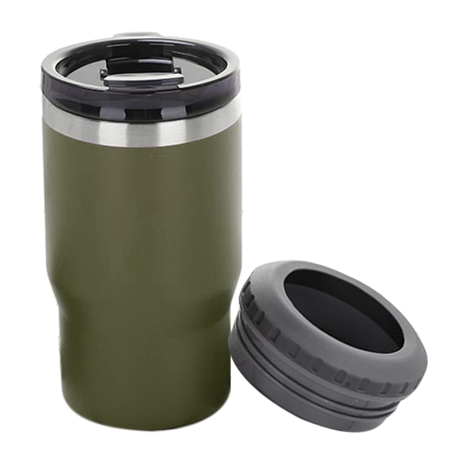 14oz Can Bottle Insulated Holder Drink Cooler 304 Stainless Steel Easy Clean Insulated Can Cooler for Outdoor Drinking Car (OD Green)