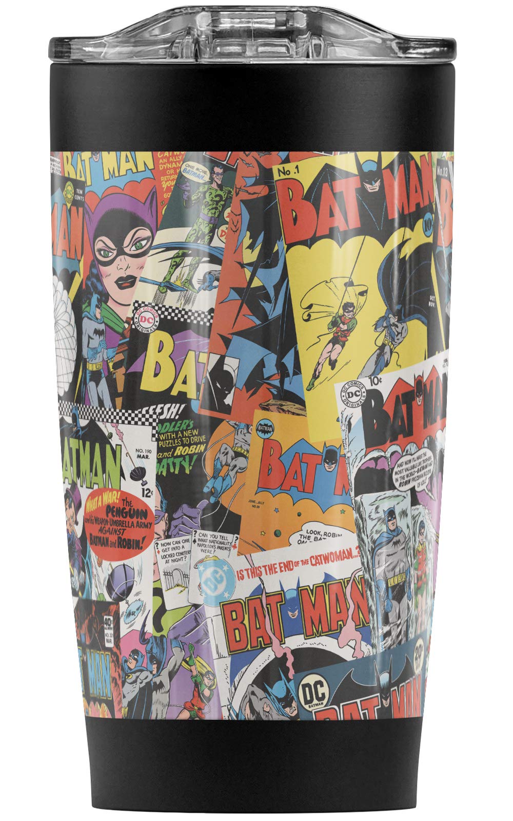 Batman Comic Covers Stainless Steel Tumbler 20 oz Coffee Travel Mug/Cup, Vacuum Insulated & Double Wall with Leakproof Sliding Lid