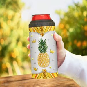 ZOXIX Pineapple Can Cooler With Lid Insulated Stainless Steel Tumbler Can Holder Travel Cup 16 Oz 4-in-1 Funny Things For Teen Girls Birthday Present Personalized Name Gifts Ideas