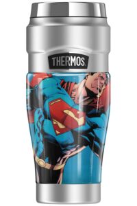 thermos superman character stainless king stainless steel travel tumbler, vacuum insulated & double wall, 16oz