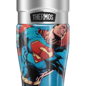 THERMOS Superman Character STAINLESS KING Stainless Steel Travel Tumbler, Vacuum insulated & Double Wall, 16oz
