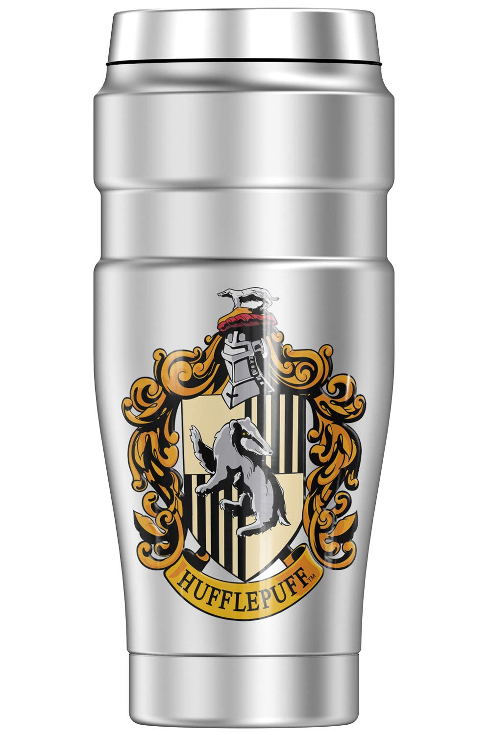 THERMOS Harry Potter Hufflepuff House Crest, STAINLESS KING Stainless Steel Travel Tumbler, Vacuum insulated & Double Wall, 16oz