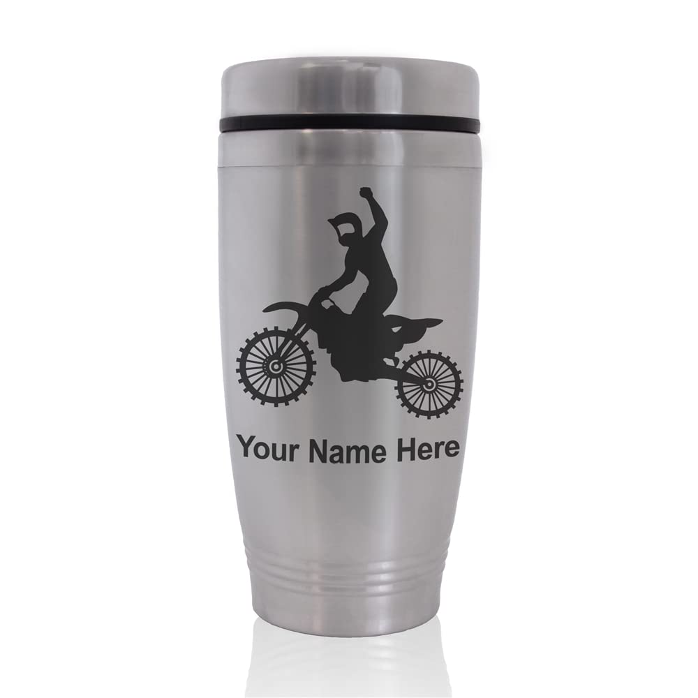 SkunkWerkz Commuter Travel Mug, Motocross, Personalized Engraving Included