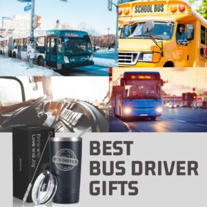 Bus Driver Appreciation Gifts - World's #1 Bus Driver - 20oz/590ml Stainless Steel Insulated Tumbler - Christmas, Thank you, Retirement, End Of Term School Gifts For School Bus Driver - (Black)