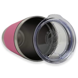 LaserGram 20oz Vacuum Insulated Tumbler Mug, Fleur de Lis, Personalized Engraving Included (Faux Leather, Pink)
