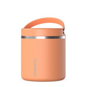 hydrapeak 25oz stainless steel vacuum insulated thermos food jar | kids thermos for hot food and cold food, wide mouth leak-proof soup thermos for adults, 10 hours hot and 16 hours cold (mango)