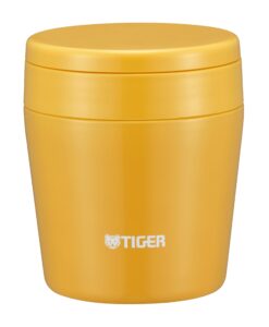 tiger mcl-b025-ys tiger thermos vacuum insulated soup jar, 8.5 fl oz (250 ml), thermal lunch box, wide mouth, round bottom, saffron yellow