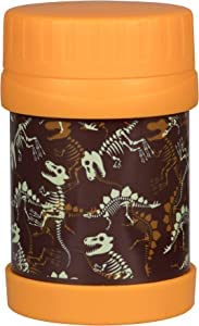 bentology stainless steel insulated lunch 13oz jar for kids - dinosaur fossils - large leak-proof storage jar for hot/cold food, soups, liquids - bpa free - fits most lunch boxes and bags