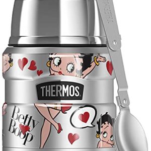 Betty Boop Collage THERMOS STAINLESS KING Stainless Steel Food Jar with Folding Spoon, Vacuum insulated & Double Wall, 16oz