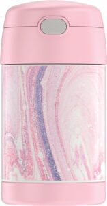 thermos 16 oz food jar funtainer, pink marble