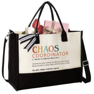 Thank You Gifts for Women, Teacher, Coworker, Boss - Boss Lady Gifts for Women, Coworker Gifts - Administrative Professional Day Gifts - Employee Appreciation Gifts, Chaos Coordinator Gifts - Tote Bag