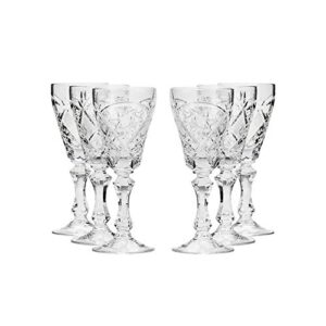 neman glassworks set of 6 2-oz hand made vintage russian crystal glasses, liquo