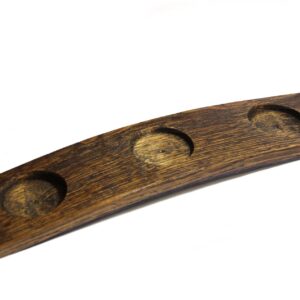 Barrel-Art Barrel Stave 3 Glass Tasting Flight or Serving Tray 2 Oz Glasses Included, Dark Walnut