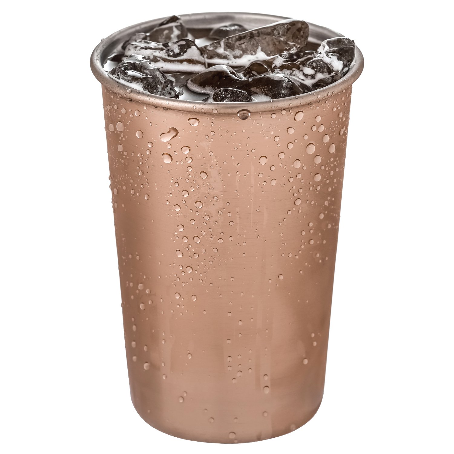 Thirsty Rhino Tenki, 16 oz Copper Plated Pint Cup Glass Tumbler Mug, Copper Plated (Set of 2)