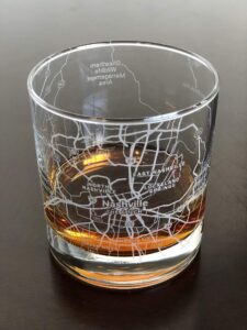 rocks whiskey old fashioned 11oz glass urban city map nashville tennessee