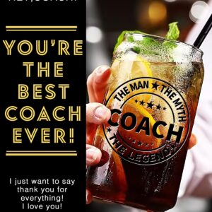 comfit Basketball Coach Gifts【Coach Beer Glass】 Best Coach Gift Set-Coach Thank you Gifts-Wrestling Soccer Volleyball Coach Gifts for Men