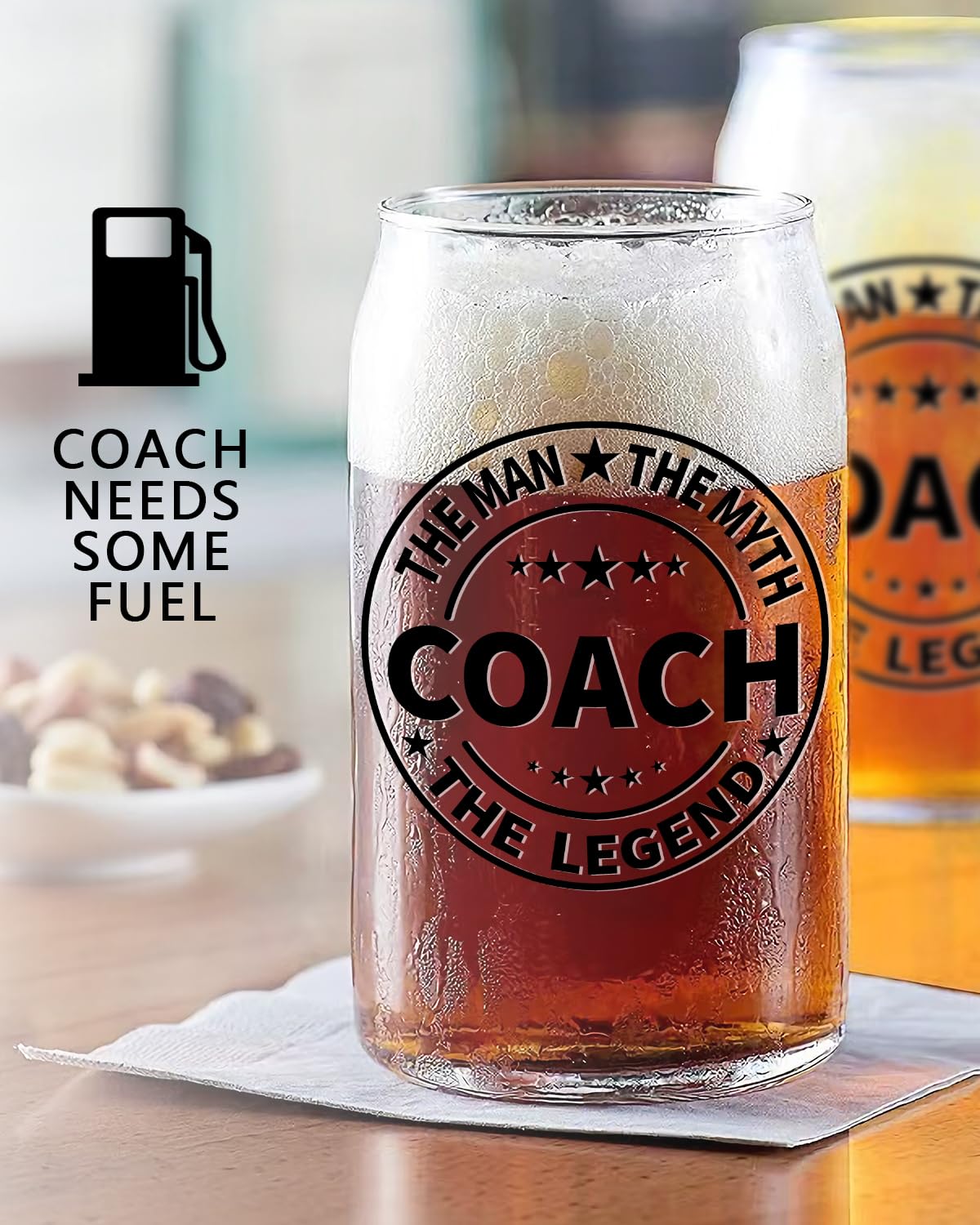 comfit Basketball Coach Gifts【Coach Beer Glass】 Best Coach Gift Set-Coach Thank you Gifts-Wrestling Soccer Volleyball Coach Gifts for Men