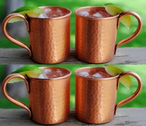 hammered copper mugs for moscow mules - 14 oz size,set of 4 pc