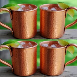 Hammered Copper Mugs for Moscow Mules - 14 Oz Size,set of 4 pc