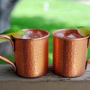 Hammered Copper Mugs for Moscow Mules - 14 Oz Size,set of 4 pc