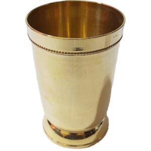 PARIJAT HANDICRAFT Brass mint beaded julep cup for moscow mule designer brass tumbler drinkware accessories.