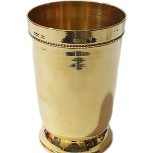 PARIJAT HANDICRAFT Brass mint beaded julep cup for moscow mule designer brass tumbler drinkware accessories.