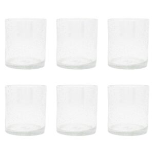 pack of 6 tag bubble double old fashioned glasses, 15 oz, clear