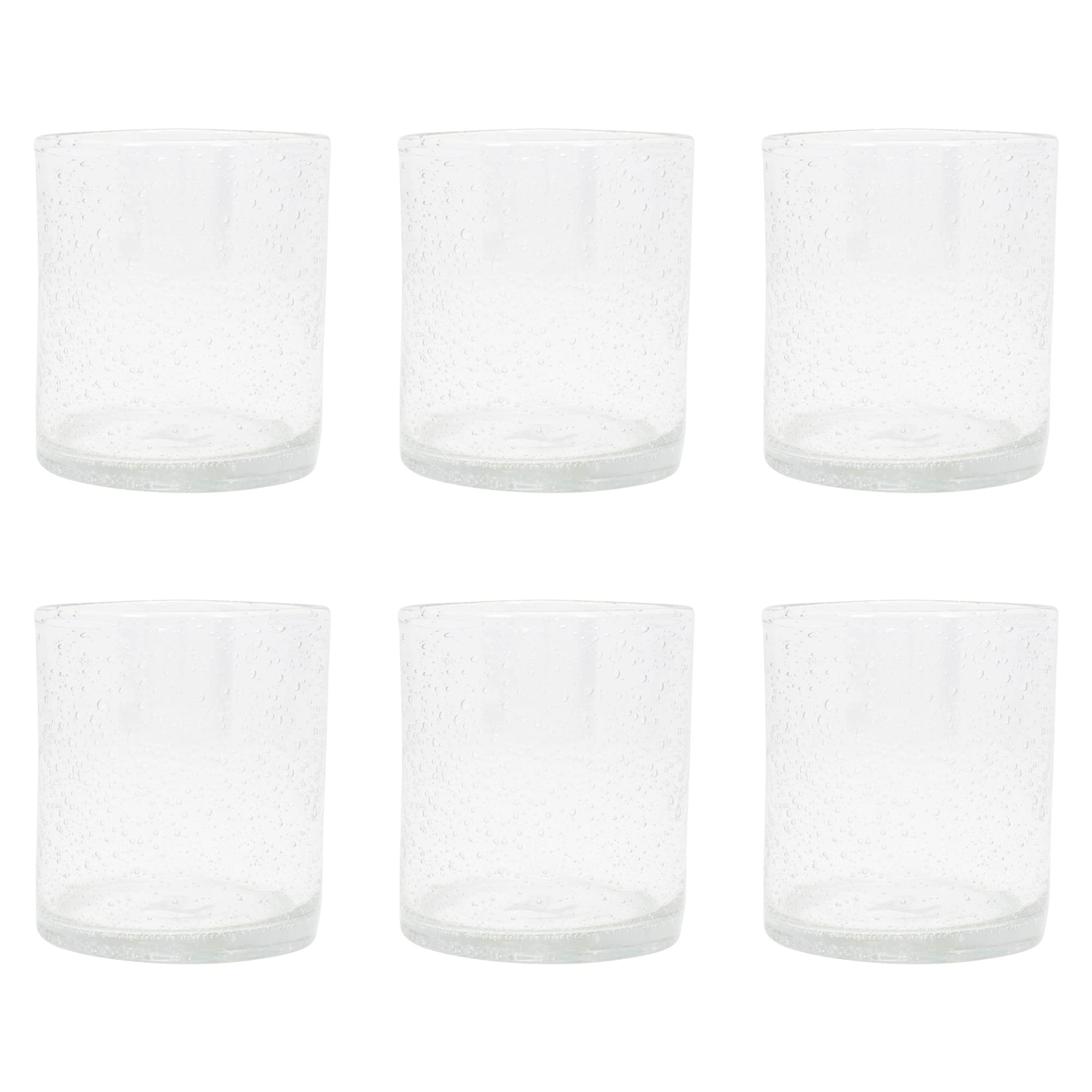 Pack of 6 Tag Bubble Double Old Fashioned Glasses, 15 Oz, Clear