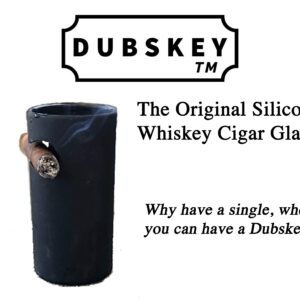 Dubskey CIGAR HOLDER CUP – Silicone Drinking Glass, Built-in Blunt Rest For Outdoors, GOLF, BOATING, CAMPING & TRAVEL, Bourbon, Whiskey, Scotch, Mixers & Cocktails (15 oz) - With Guillotine Cutter