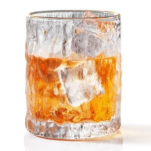 anbff whiskey glasses set of 2, rocks glass, vintage drinking glasses cups, 7.4 oz crystal old fashioned tumblers with premium gift box - for bourbon, scotch, cocktails, tequila, cognac