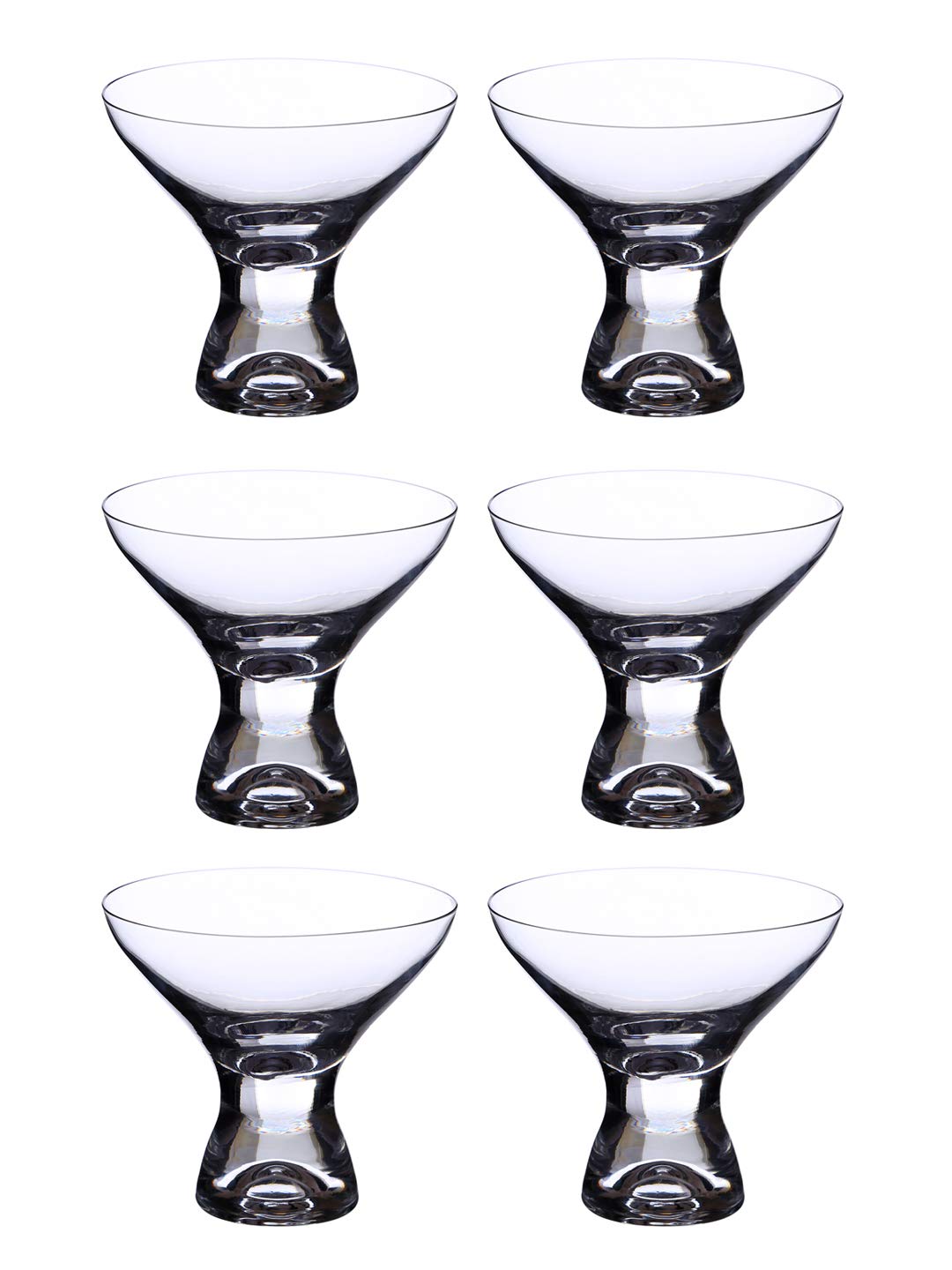 Red Vanilla Samba martini/Dessert Glass (Set of 6), 11 oz, Clear